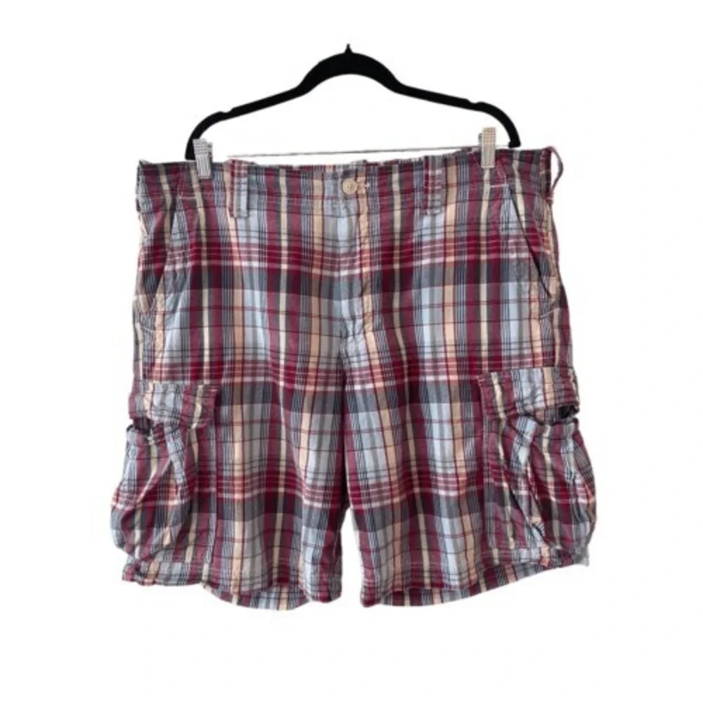 Polo Jeans Co Ralph Lauren Plaid Cargo Shorts‎ Mens Vintage Y2K Cotton